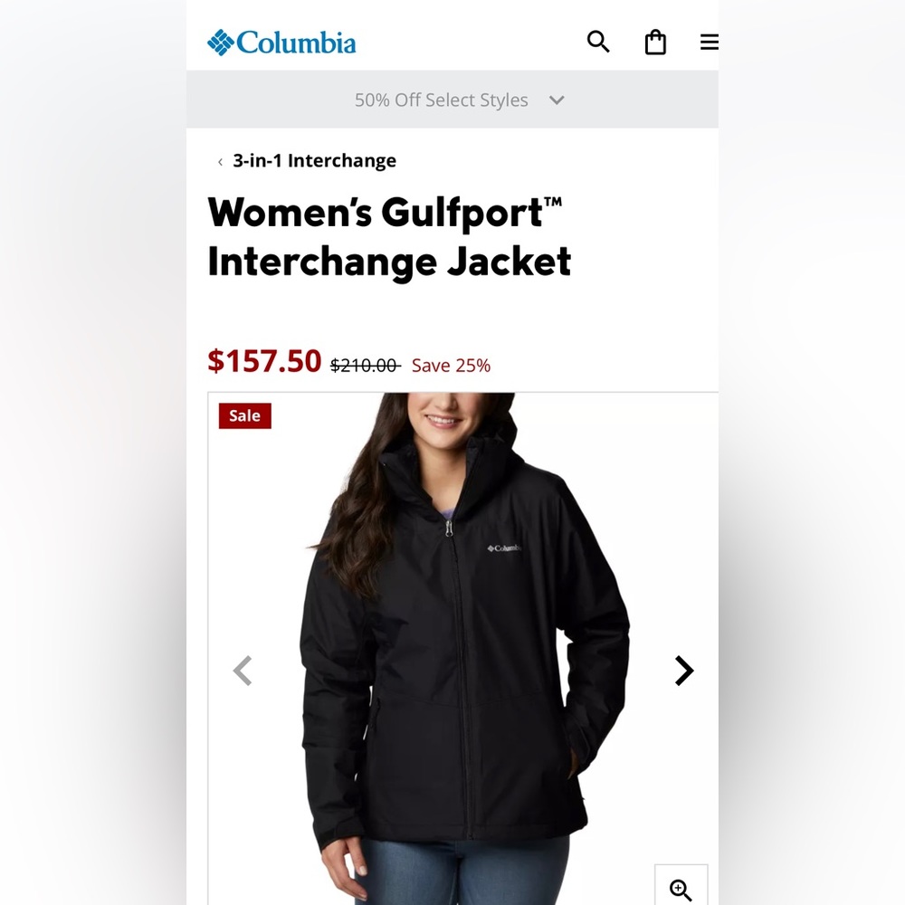 COLUMBIA Women’s Gulfport Interchange Jacket NWOT